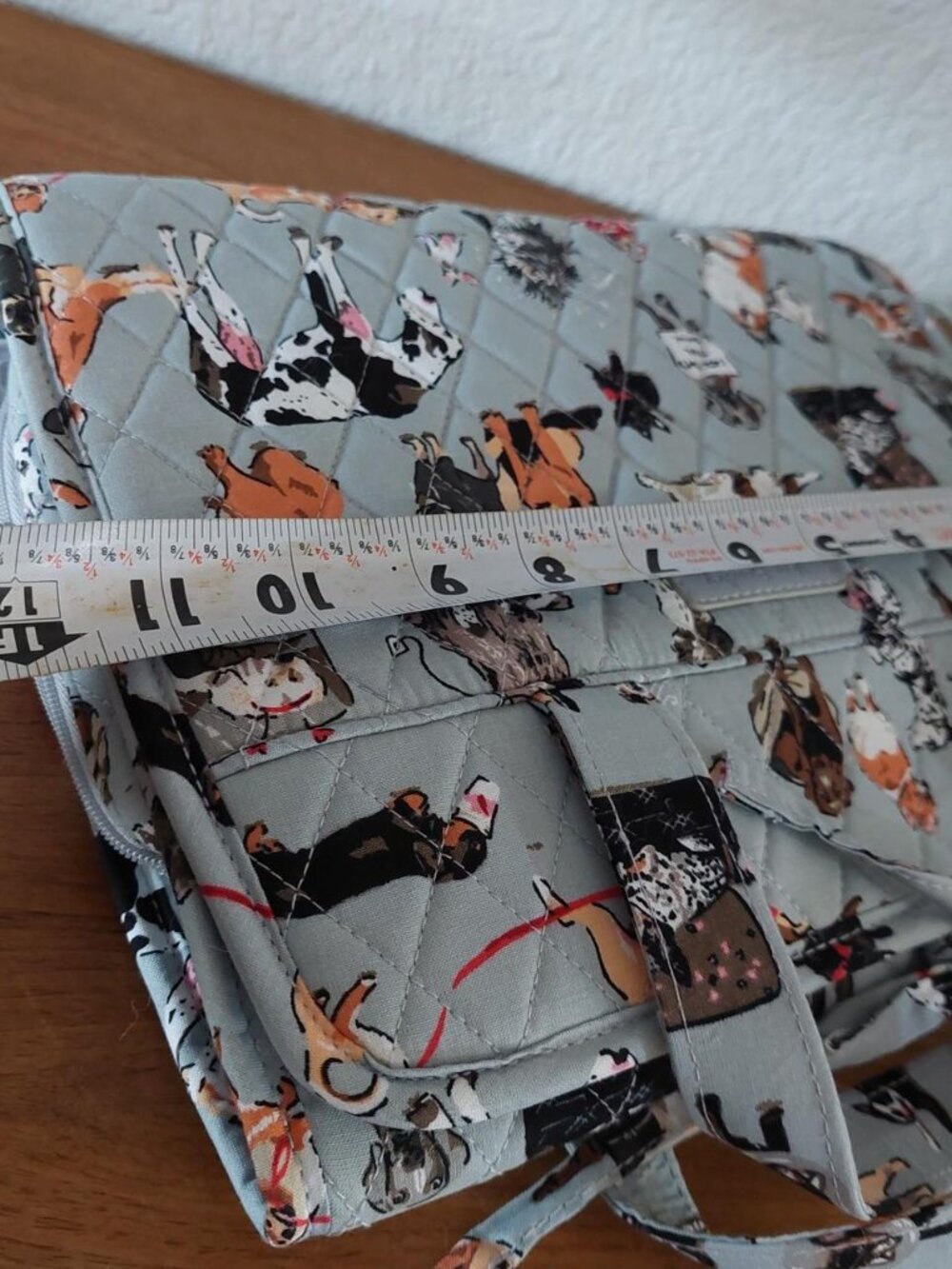 Vera Bradley Grand Hanging Travel Organizer Bag Dog Show Gray Quilted Cotton #ma - Picture 7 of 7